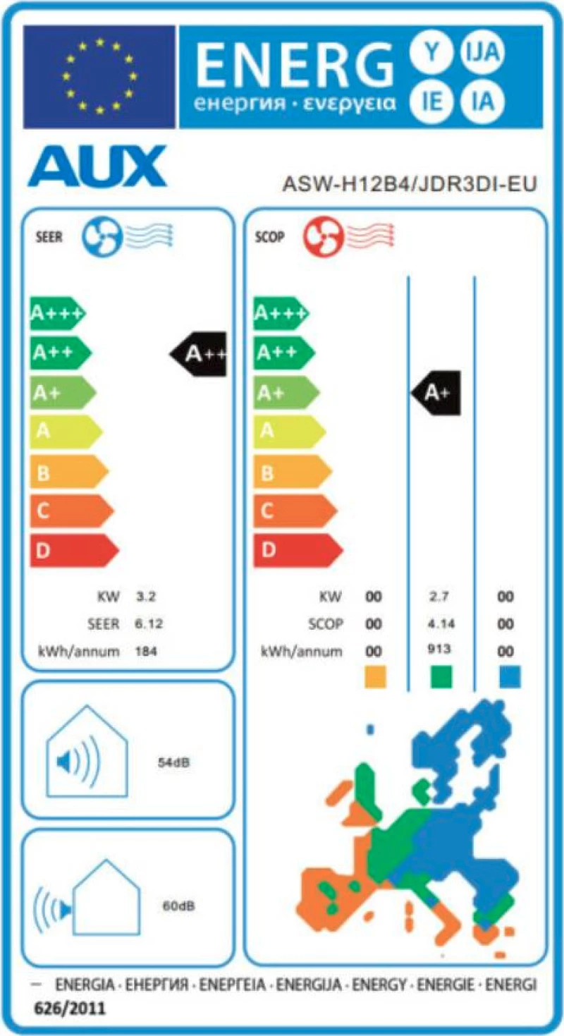 AUX ASW-H12B4/JDR3DI-EU Κλιματιστικό Air Condition 12000 BTU White