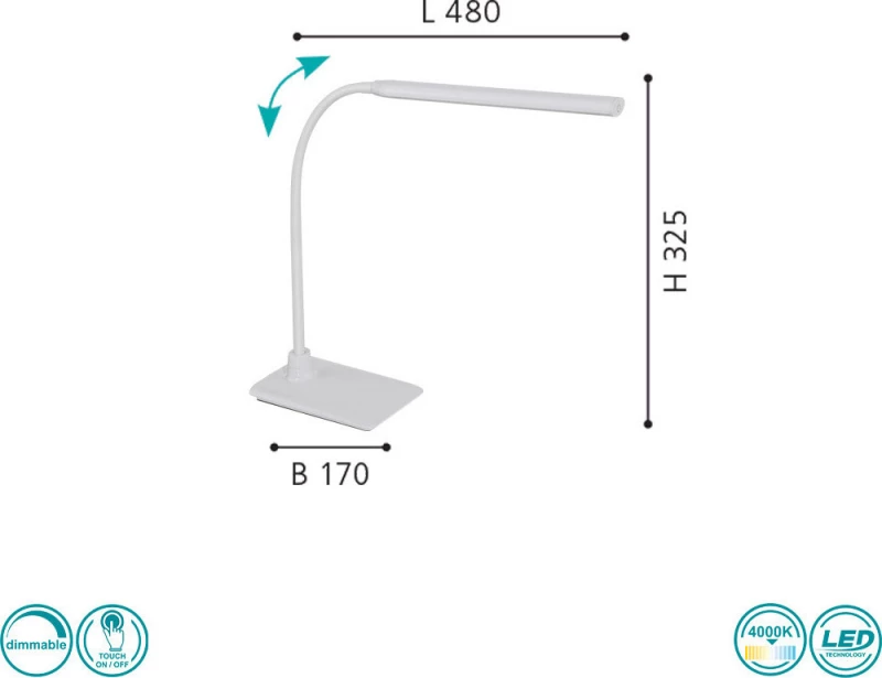 Φωτιστικό Γραφείου Led Laroa 96435 White Eglo