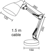Πορτατιφ Γραφειου E27 Μεταλλικο Φ15Cm 2918Yw