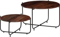 Τραπεζάκι Σαλονιού S/2 Στρογγυλό 60x60x35cm