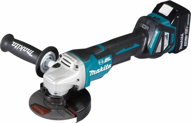 Makita DGA517RTJ Τροχός 115mm Μπαταρίας 2x5Ah με Ρύθμιση Στροφών