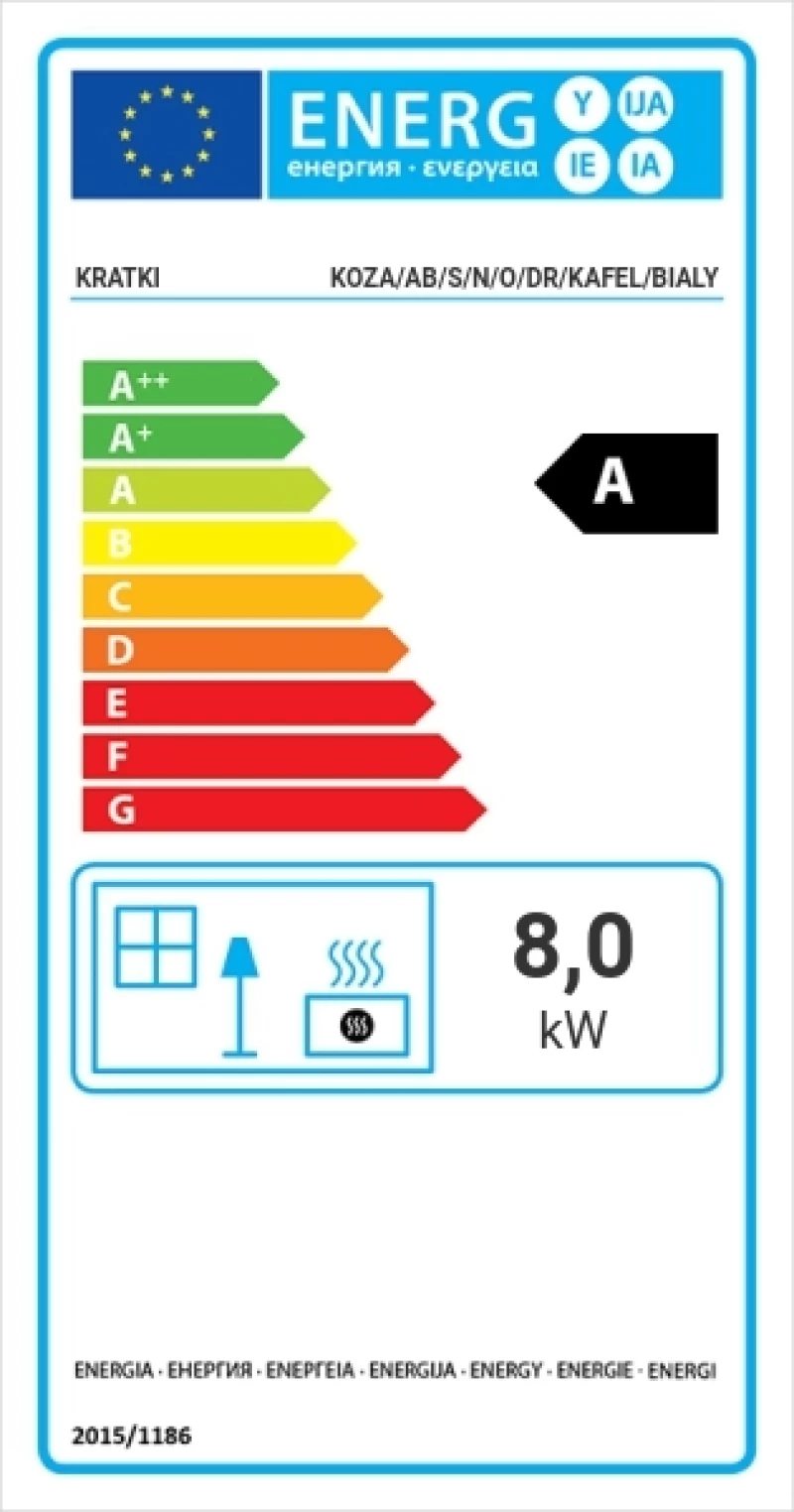Kratki Koza/AB/S/N/O/DR/Kafel 8kW Λευκή