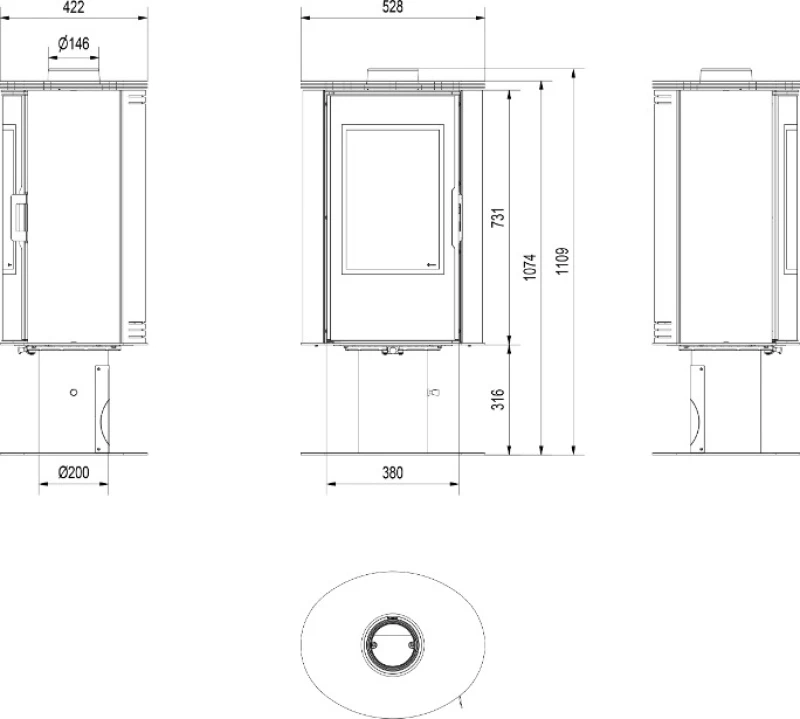 Kratki Koza/AB/S/N/O/DR/Glass/Kafel 8kW Λευκή