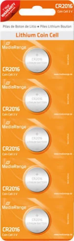 MediaRange Lithium Coin Cell CR2016 (5τμχ)