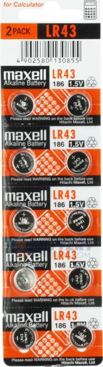 Buttoncell Maxell LR43/AG12/V12GA/RW84/LR1142 Τεμ. 10
