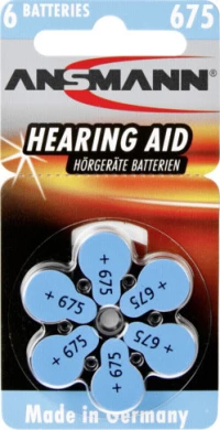 Ansmann Zinc-Air 675 (PR 44) Hearing Aid Batteries (6τμχ)