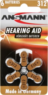 Ansmann Zinc-Air 312 (PR 41) Hearing Aid Batteries (6τμχ)