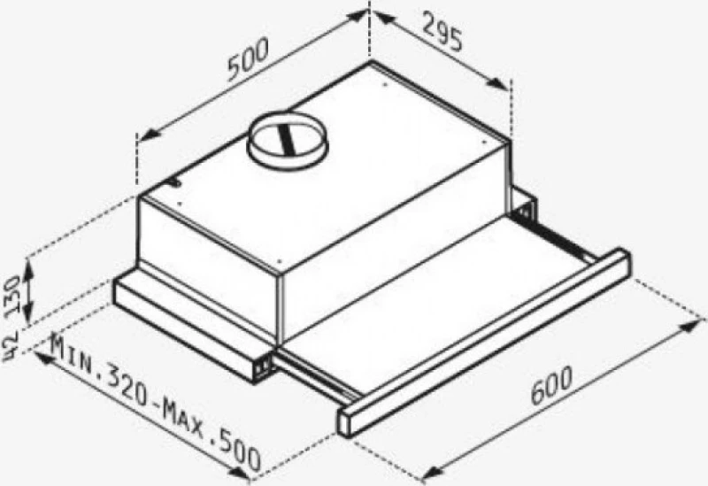 Pyramis Συρόμενος Μαύρος με Γυαλί 60cm Ecoline (065032801)