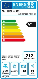 Whirlpool WSIO 3T223 PCE X Πλυντήριο Πιάτων Πλήρως Εντοιχιζόμενο