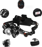 GloboStar Φακός Κεφαλής Επαναφορτιζόμενος Led 5000lm XML2-T6 Chip 50Watt 79059