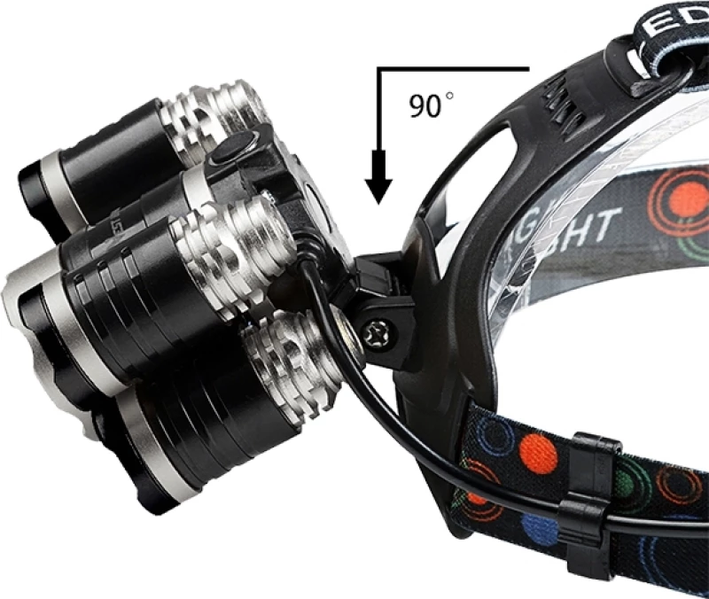 GloboStar Φακός Κεφαλής Επαναφορτιζόμενος Led 5000lm XML2-T6 Chip 50Watt 79059