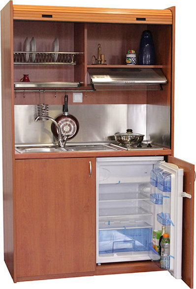 Silver ΚΣ125 Πολυκουζινάκι με Αριστερή Γούρνα 125x65x209cm Πεύκο