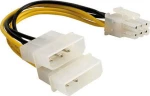 DeLock 6-Pin PCIe male - 4-Pin Molex male Cable 0.15m (82315)