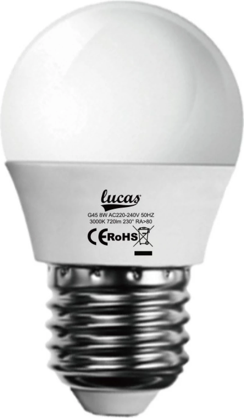 Lucas Λάμπα LED για Ντουί E27 και Σχήμα G45 Ψυχρό Λευκό 900lm