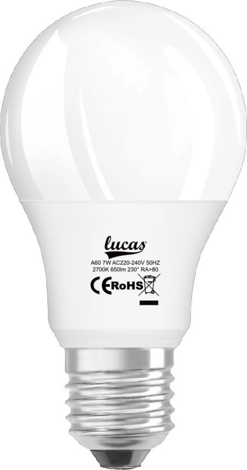 Lucas Λάμπα LED για Ντουί E27 και Σχήμα A60 Ψυχρό Λευκό 1000lm