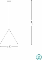 Ideal Lux A-Line Κρεμαστό Φωτιστικό Μοντέρνο Μονόφωτο Λευκό