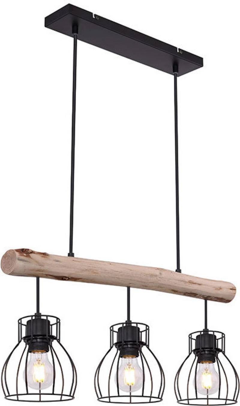 Κρεμαστό Φωτιστικό Ράγα Globo Lighting Mina 15326-3N Μαύρο
