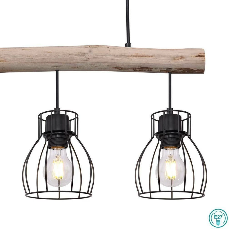 Κρεμαστό Φωτιστικό Ράγα Globo Lighting Mina 15326-3N Μαύρο
