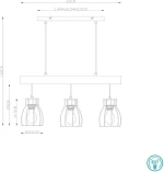 Κρεμαστό Φωτιστικό Ράγα Globo Lighting Mina 15326-3N Μαύρο