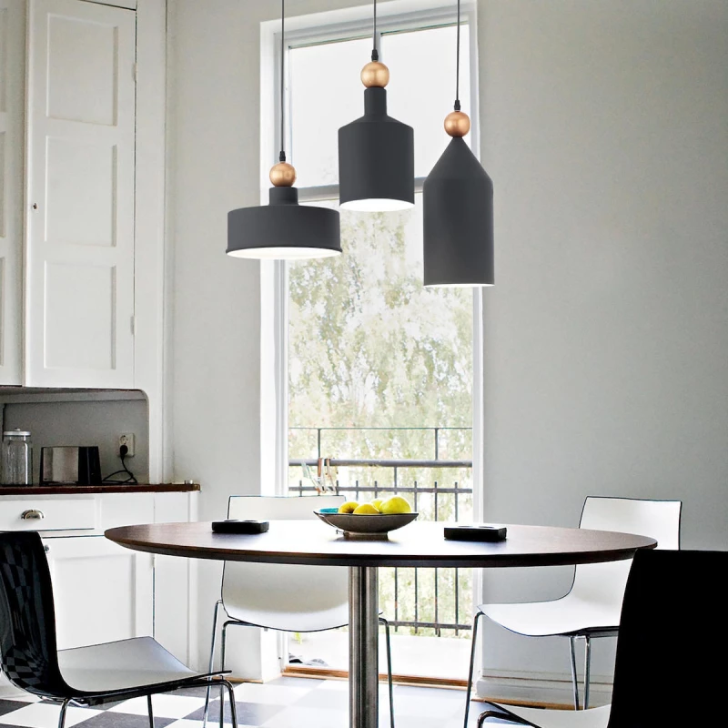Ideal Lux Triade-2 Κρεμαστό Φωτιστικό Μοντέρνο Μονόφωτο Γκρι