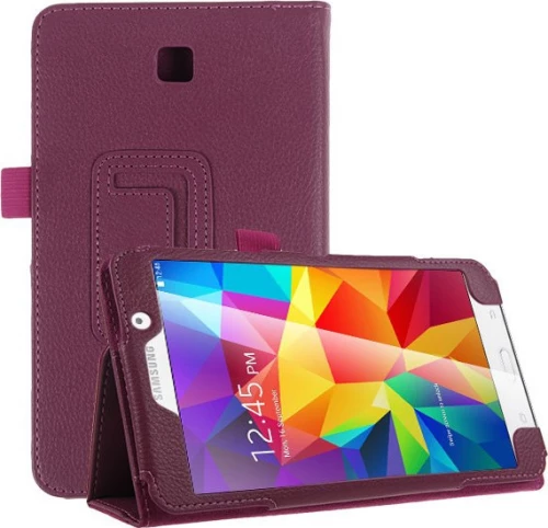 Leather Stand Flip Cover Φούξια (Galaxy Tab 4 7.0)