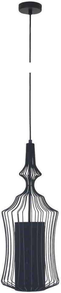 VK Lighting VK/03172/PE/B Κρεμαστό Φωτιστικό Μοντέρνο Μονόφωτο Μαύρο