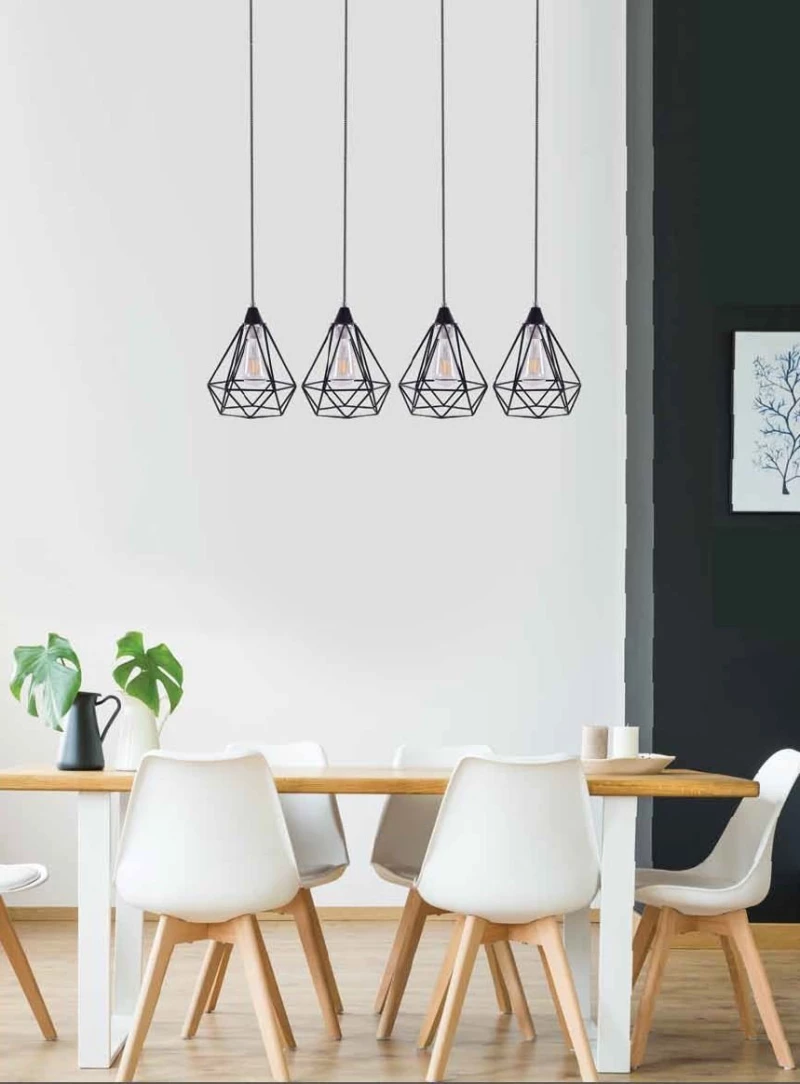 Home Lighting Κρεμαστό Φωτιστικό Μοντέρνο Πολύφωτο Μαύρο