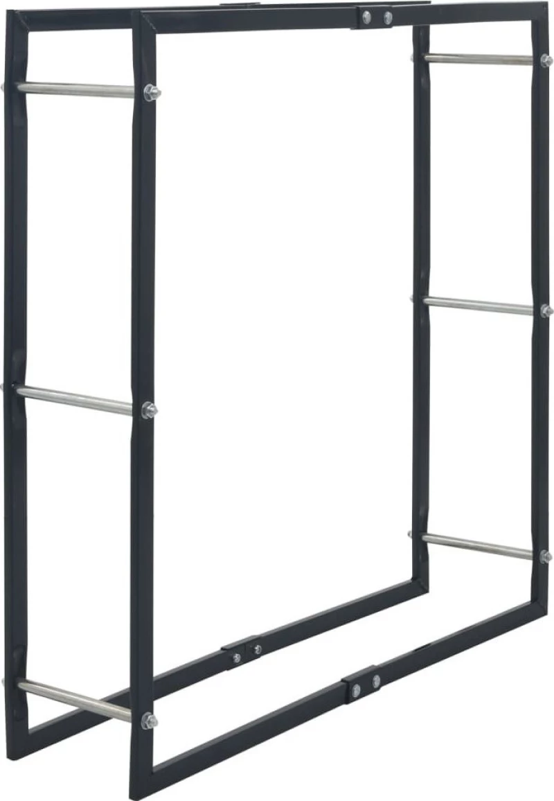 vidaXL Ραφι Καυσοξυλων Ατσάλινο Μαυρο 100 x 25 x 100 εκ. 286288