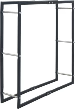 vidaXL Ραφι Καυσοξυλων Ατσάλινο Μαυρο 100 x 25 x 100 εκ. 286288