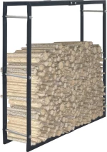 vidaXL Ραφι Καυσοξυλων Ατσάλινο Μαυρο 100 x 25 x 100 εκ. 286288