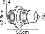 VK Lighting VK/GH-08/1/W E14 White με Δαχτυλίδι