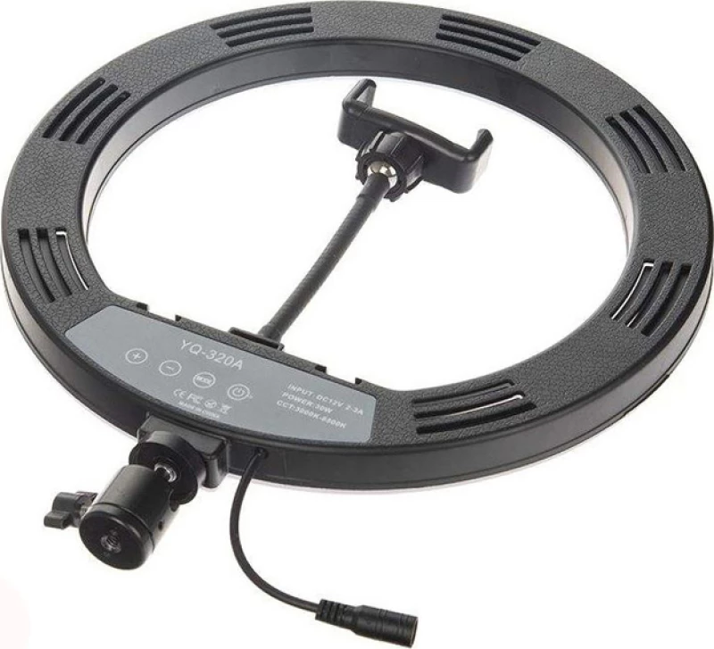 Επαγγελματικό Φωτογραφικό Δαχτυλίδι Ring Light 30cm με τηλεχειριστήριο και βάση κινητού, YQ-320A