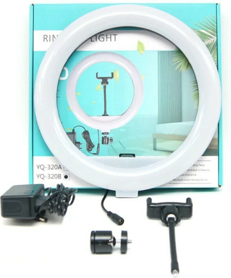 Επαγγελματικό Φωτογραφικό Δαχτυλίδι Ring Light 30cm με τηλεχειριστήριο και βάση κινητού, YQ-320A