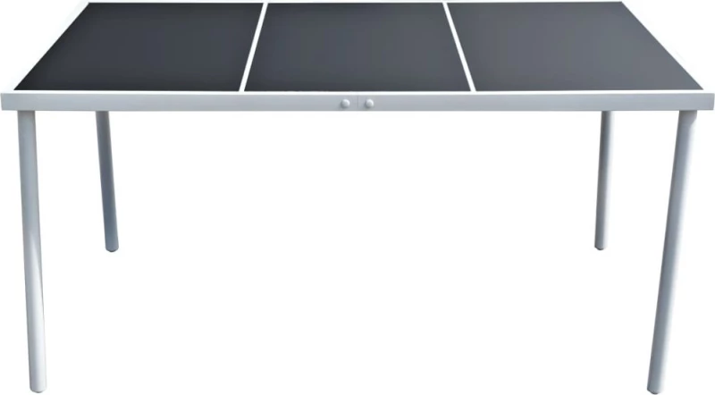 Τραπέζι Κήπου Μαύρο 150 x 90 x 74 εκ. Ατσάλινο