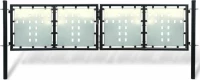 vidaXL Πόρτα Περίφραξης Διπλή Μαύρη 125x300cm 141690
