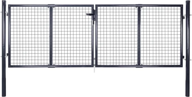 vidaXL Πόρτα Περίφραξης με Πλέγμα Γκρι 75x289cm 143362