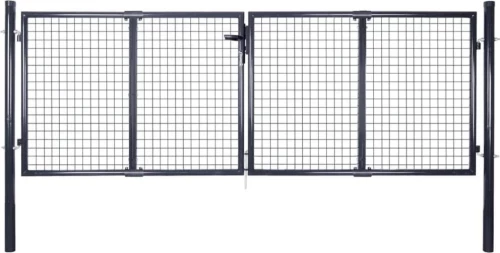 vidaXL Πόρτα Περίφραξης με Πλέγμα Γκρι 75x289cm 143362