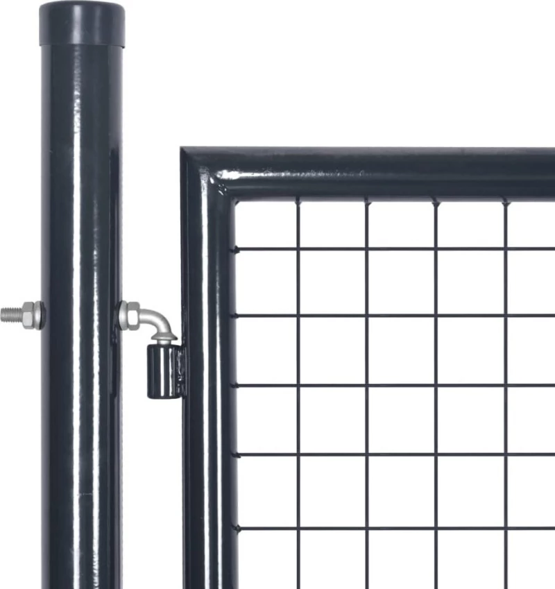 vidaXL Πόρτα Περίφραξης με Πλέγμα Γκρι 75x289cm 143362