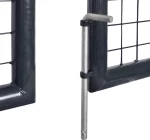 vidaXL Πόρτα Περίφραξης με Πλέγμα Γκρι 75x289cm 143362