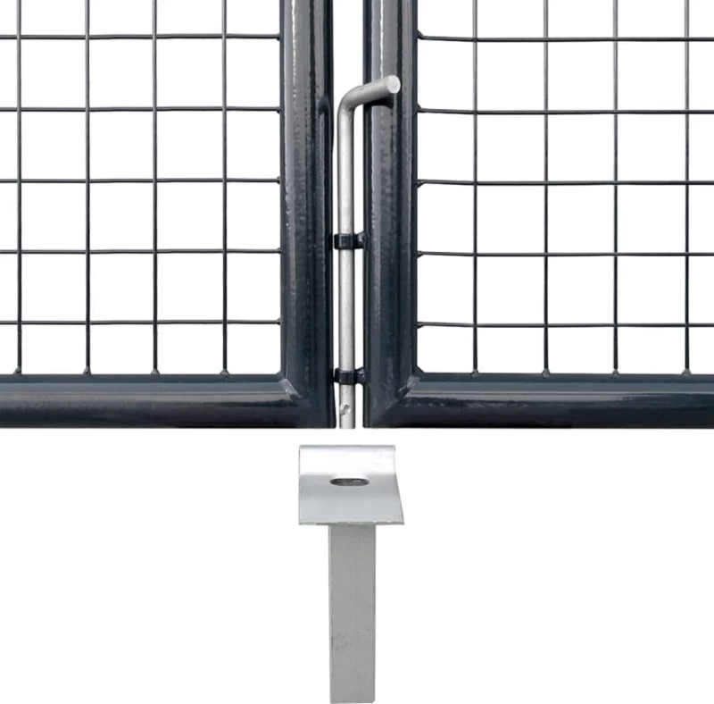 vidaXL Πόρτα Περίφραξης με Πλέγμα Γκρι 75x289cm 143362