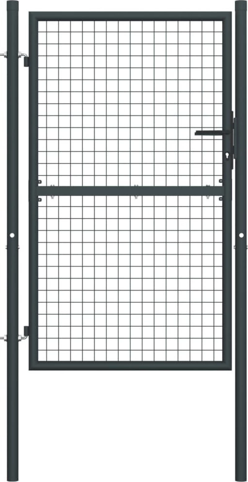 vidaXL Πόρτα Περίφραξης με Πλέγμα Γκρι 250x100cm 145775