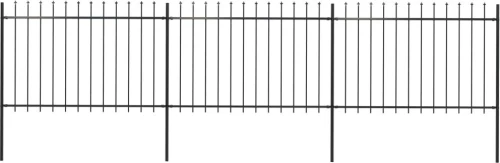 vidaXL Κάγκελα Περίφραξης Λόγχες Μαύρα 120x510cm 277622