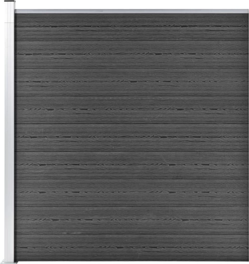 vidaXL Πάνελ Περίφραξης Μαύρο 186x175cm 148973