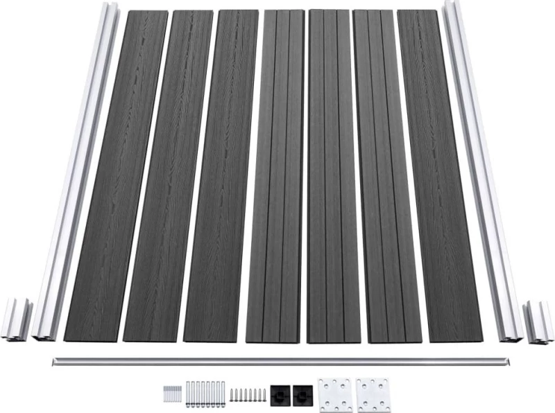 vidaXL Πάνελ Περίφραξης Μαύρο από WPC 146x180cm 148984