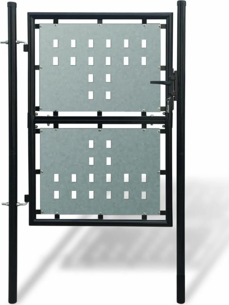 vidaXL Πόρτα Περίφραξης Μονή Μαύρη 100 x 250 cm 250x250cm 141689