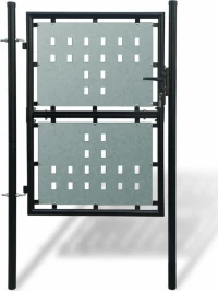 vidaXL Πόρτα Περίφραξης Μονή Μαύρη 100 x 250 cm 250x250cm 141689