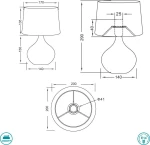 Trio Lighting Martin Πορτατίφ με Λευκό Καπέλο και Λευκή Βάση