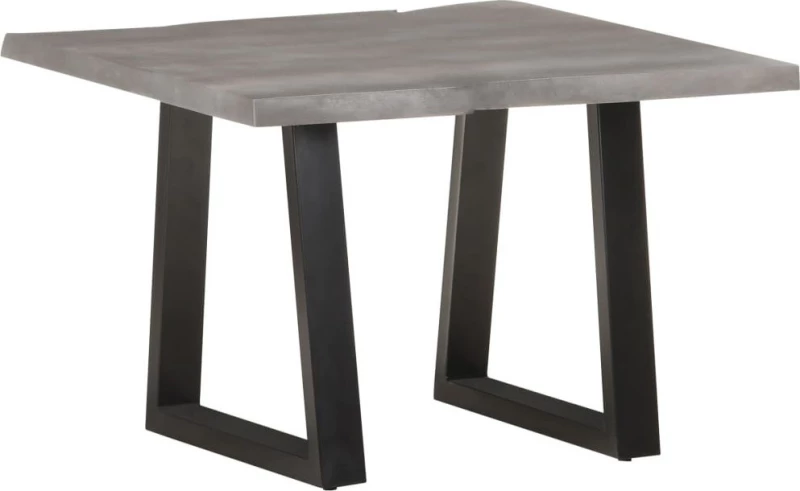 Τραπεζάκι Σαλονιού Live Edge Τετράγωνο Γκρι 60x60x40cm