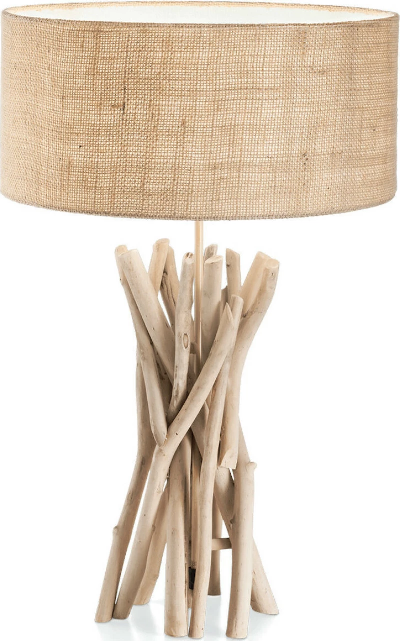 Ideal Lux Driftwood Πορτατίφ με Μπεζ Καπέλο και Μπεζ Βάση
