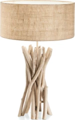 Ideal Lux Driftwood Πορτατίφ με Μπεζ Καπέλο και Μπεζ Βάση